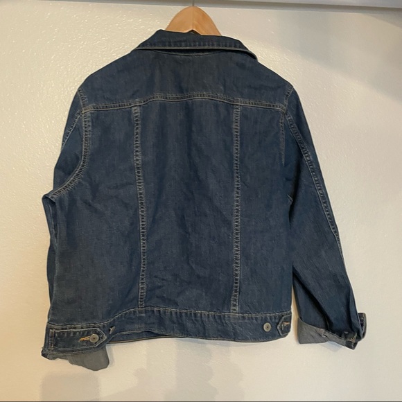Lands’ End - Dark wash denim trucker jacket. Size L (14-16). - Picture 2 of 7